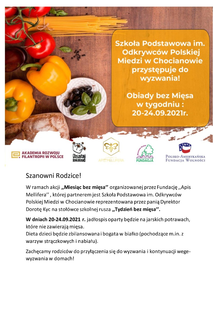 Wegetariański Tydzień w SP Chocianów!